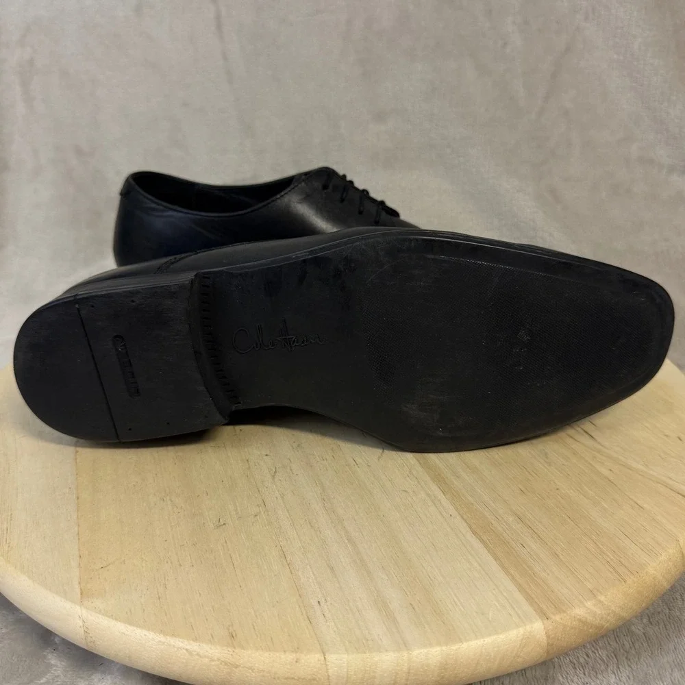 Cole Haan Mens Air Giraldo Bike Toe Oxford Black Leather Dress Shoes C09851 10M
